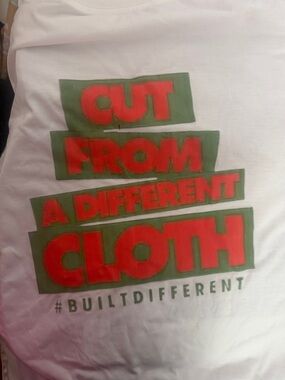 #BUILTDIFFERENT Cut From A Different Cloth Graphic Tee - White/orange/Green